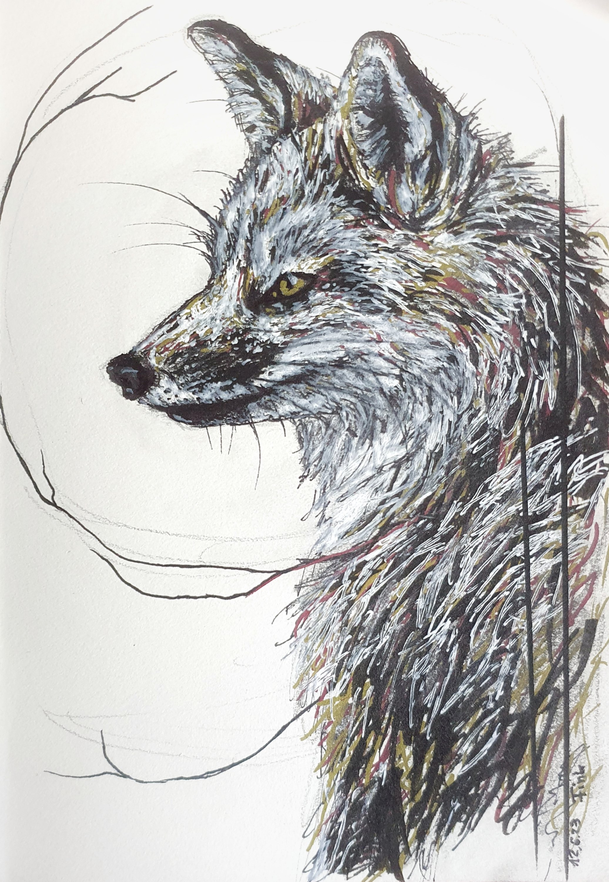Christina Fink - Art of Finkle - Drawing - Fox